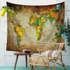 Akvarel Mapa světa Tapiserie Abstraktní umění Obraz Závěsná Tapestry Tapestry Beach Throw Deka Jóga Mat Badsheet