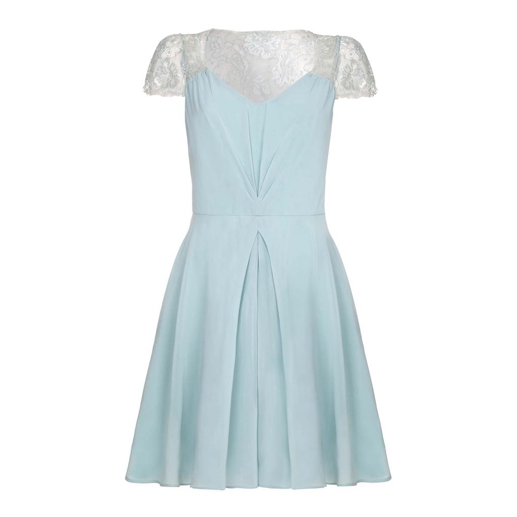 Yumi Damen/Damen-Spitzenkleid mit V-Ausschnitt und kurzen Ärmeln