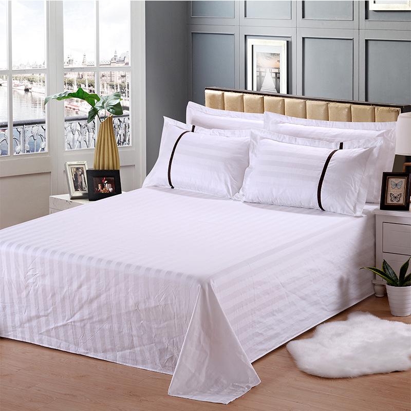 100% Cotton Sateen Stripe High Density Bed Sheet Set - Extra Thick Fitted Sheet