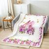 Princess Flannel Blanket All Seasons Dreamy Castle Girl Bed Throw for Kawaii Decor Watercolor Paint Print Purple Blanket for Kid