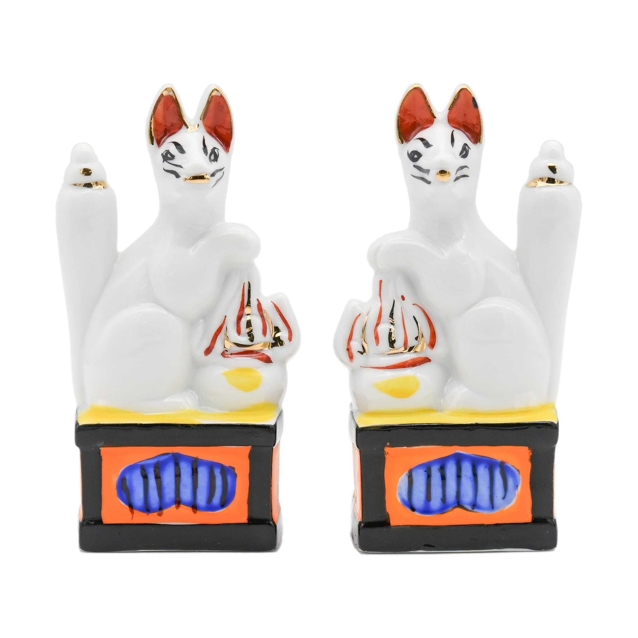 

Pair of sacred ceramic fox figures (5 inches)