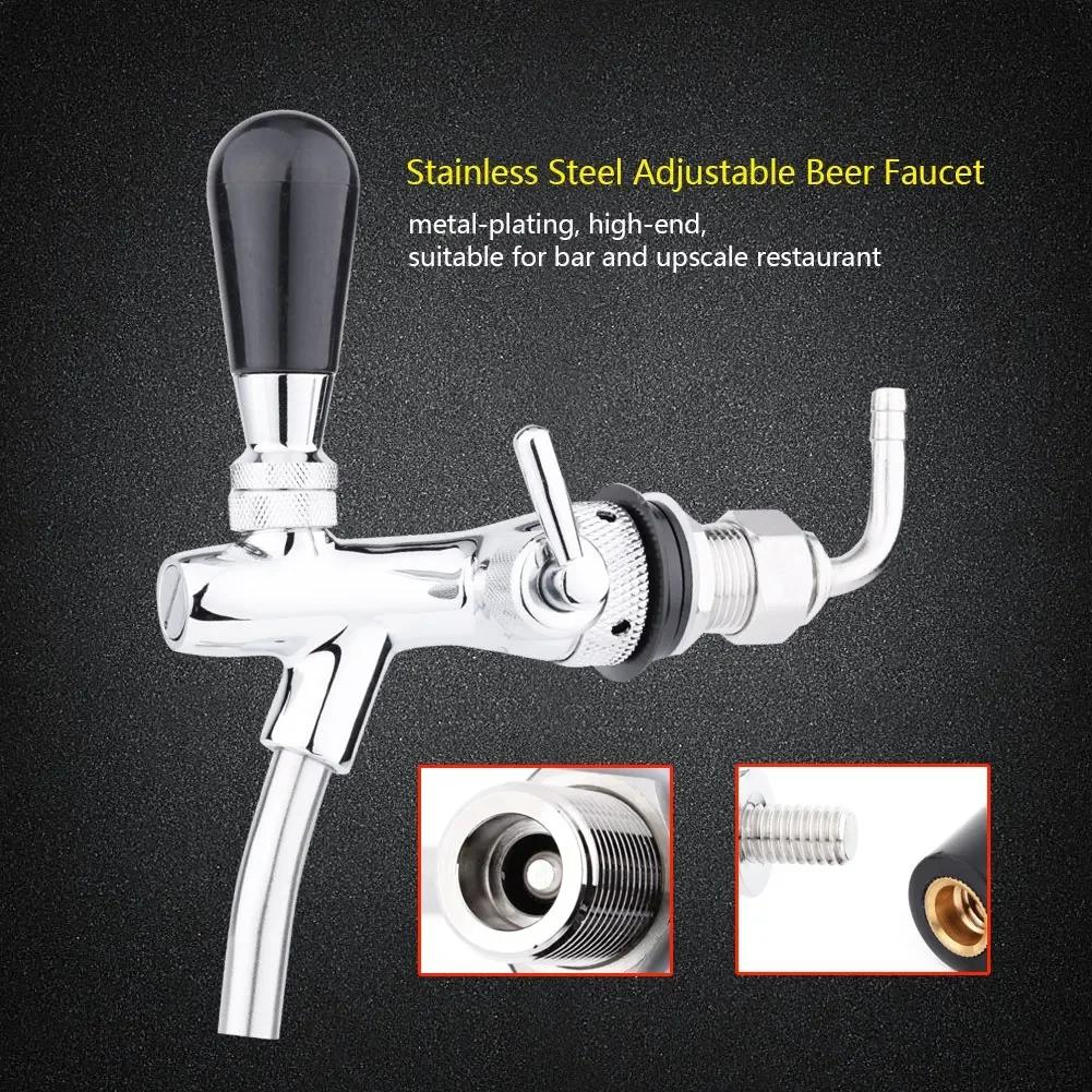Beer Tap Adjustable Beer Tap Beer Faucet /8 Beer Faucet Stainless Steel /8 Adjustable Beer Tap Faucet Draft Shank Home Bar