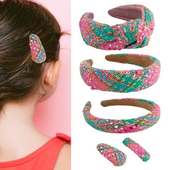 

Женский красочный шерстяной вязаный обруч для волос, завязанный топ с высоким черепом, повязка на голову из губки, розовый шерстяной головной убор, подарок