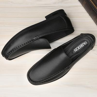 Andningsbara Herr Casual Skor Äkta Läder Herr Loafers Slip-on Skor Körskor Mockasiner Lyxmärke Herr Båtskor Uthålad