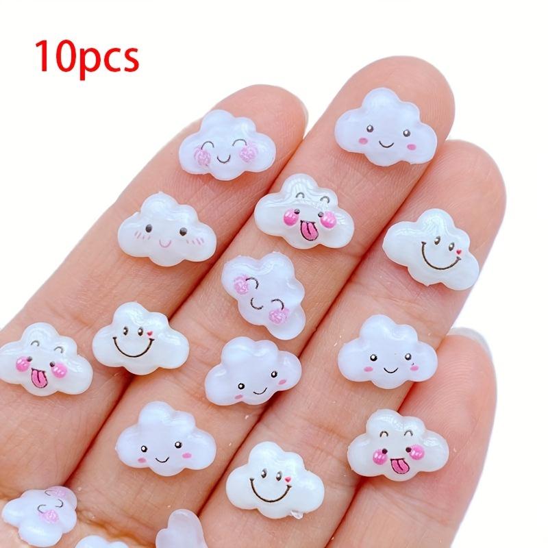 

2D Flat - 10pcs/100pcs Resin 2D Cloud Ornaments with Different Expressions - Flat Back Decorations for Wedding Decoration, Phone