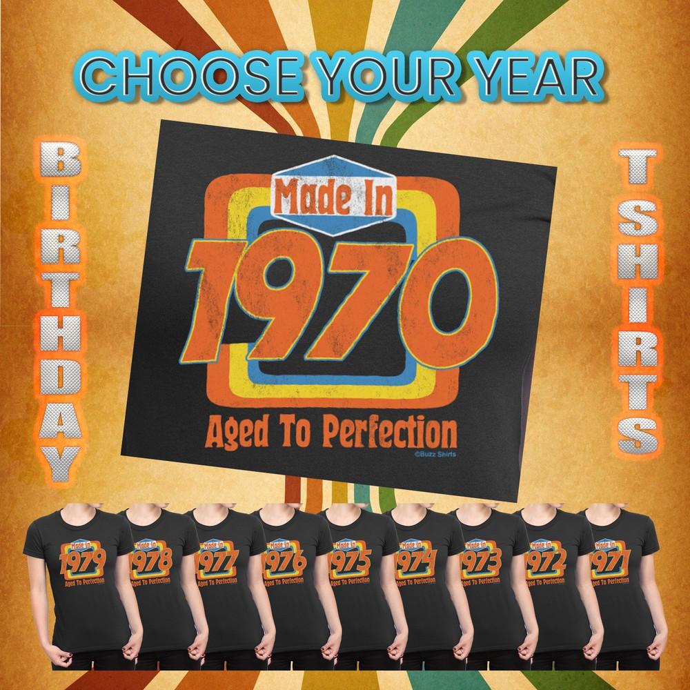 

Женская футболка на день рождения 1970-1979 годов Женская 70-х Семидесятых Мама Бабушка 1974 50-летие 4XL