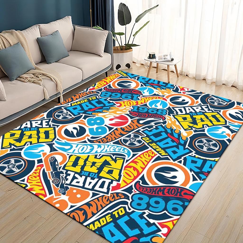 Hot Wheels 27 Style New Racing Car Cartoon Carpet Rug for Living Room Bedroom Home Sofa Decoration,Kids Play Non-slip Floor Mat