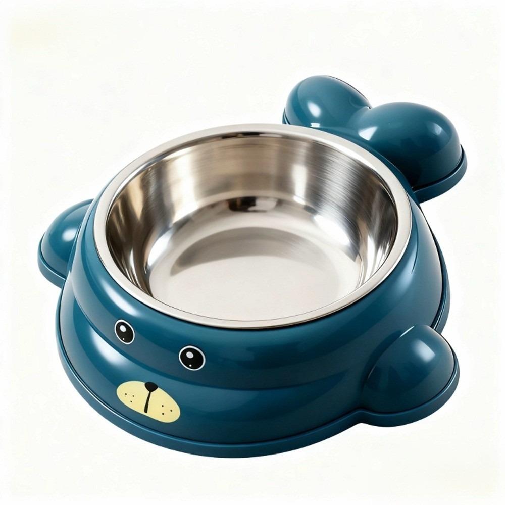 Cute Non-slip Stainless Steel Cat Bowl Anti-Choke Durable Dog Food Bowl Anti Tip Cartoon Anti-Spill Pet Feeder for Cats and Dogs