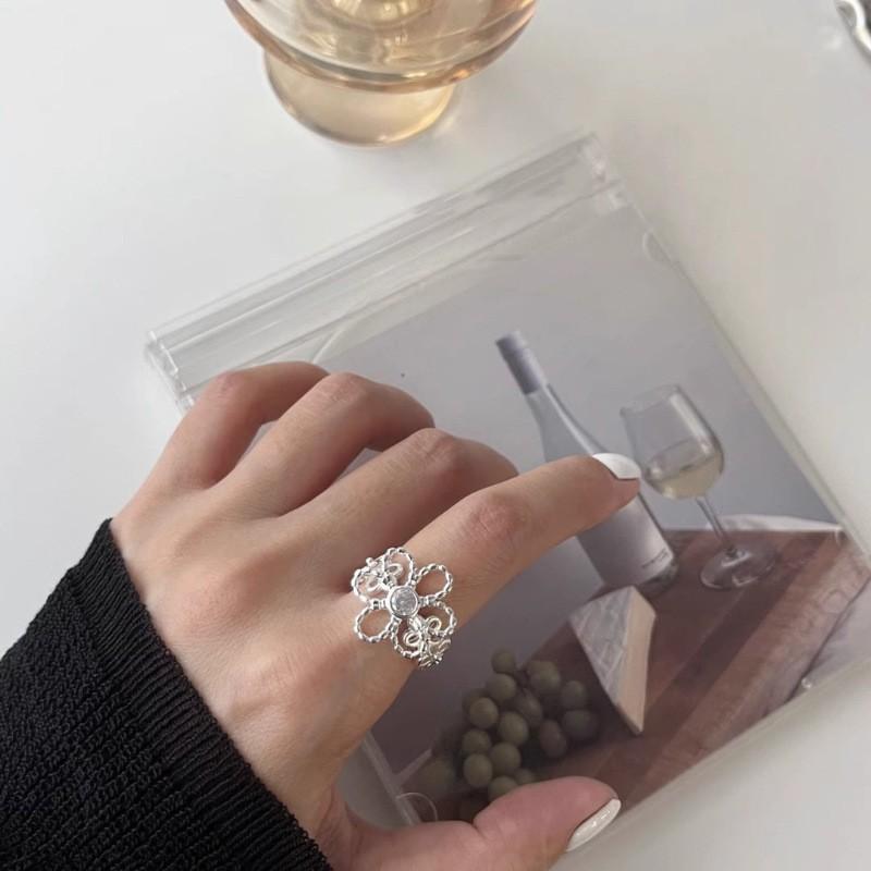 PANJBJ 925 Sterling Silver Unique Lines Ring for Women Jewelry Finger Adjustable Open Vintage For Party Birthday Gift Dropship