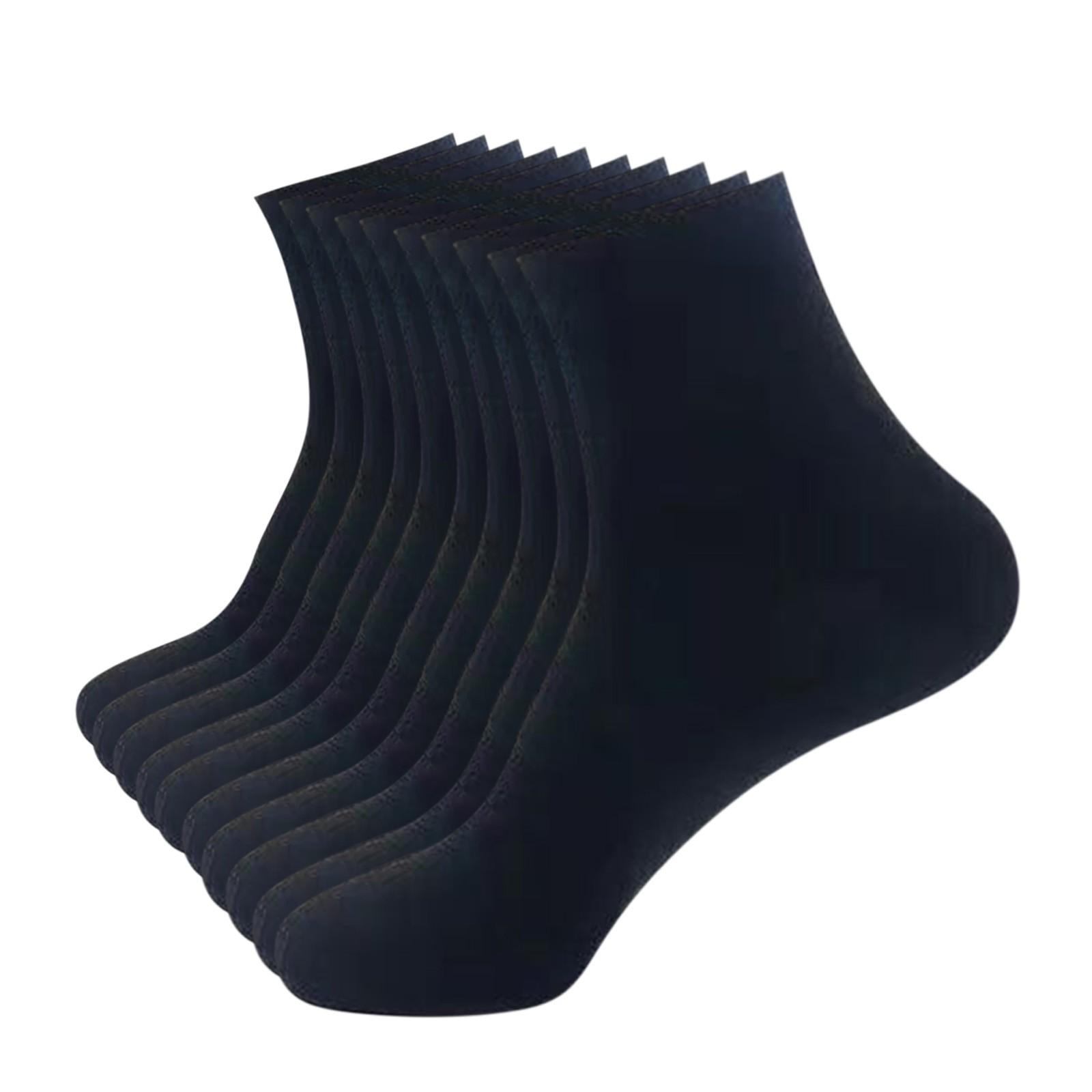 

Мужские двойные прочные хлопковые носки, мягкие влагоотводящие носки, упаковка из 10 пар One Size чёрный