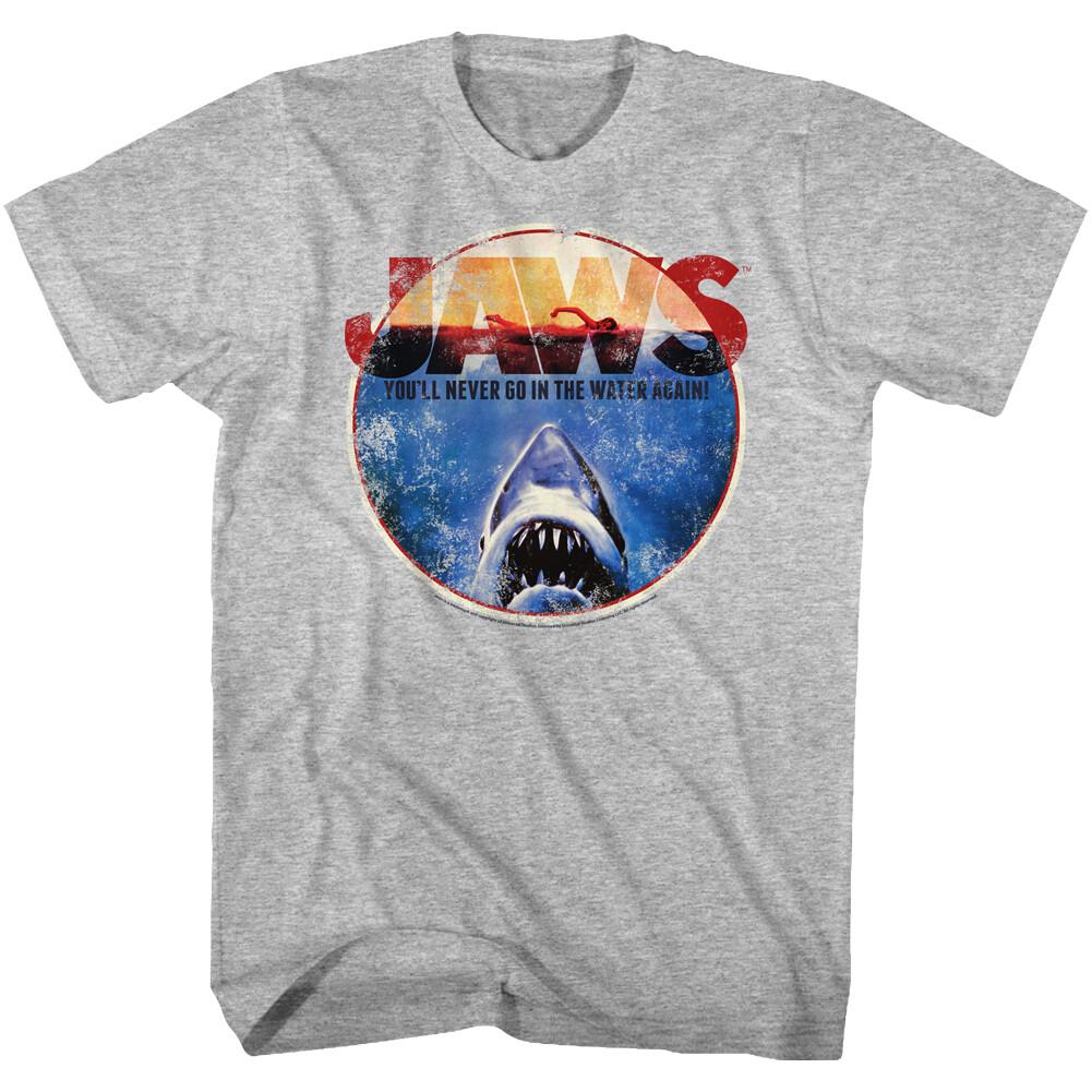 Jaws 70 Thriller Movie You ll Never Go In The Water Again SHARK Men T Shirt XXL