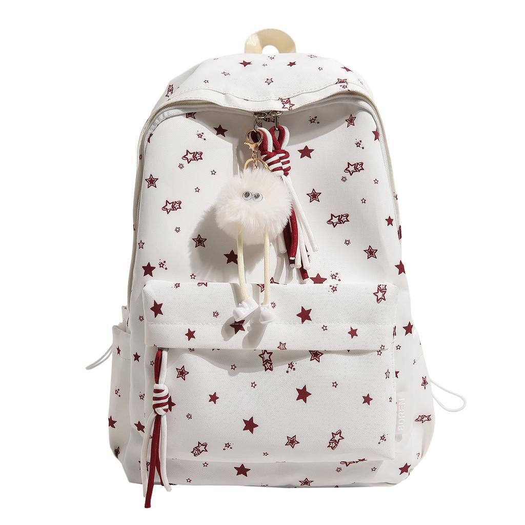 School bag new INS style star backpack, cute large-capacity backpack for girls, middle and high school students, casual travel backpack