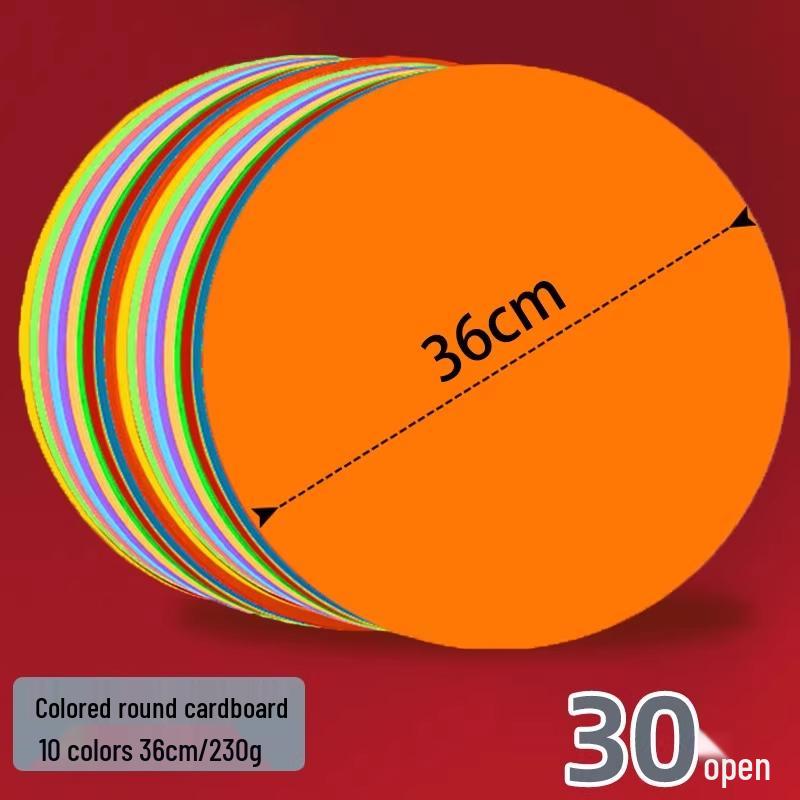 Double-Sided Black & White Round Kraft Drawing Paper.