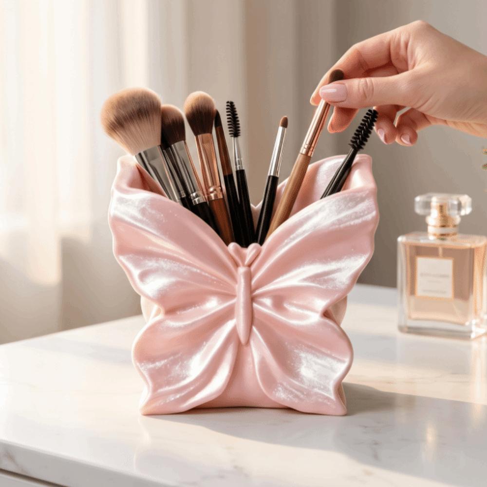 Multi-function Makeup Brush Storage Box 3D-printed Butterfly Pen Holder Desktop