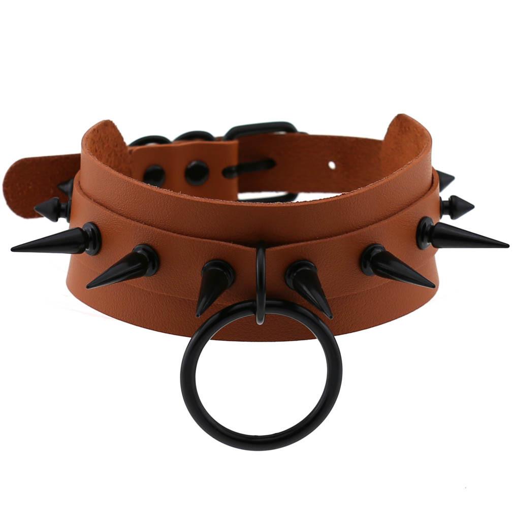 Black Choker Spiked Necklace For Women Cosplay Collar Girls Party Club Chockers Gothic Jewelry Emo Accessories