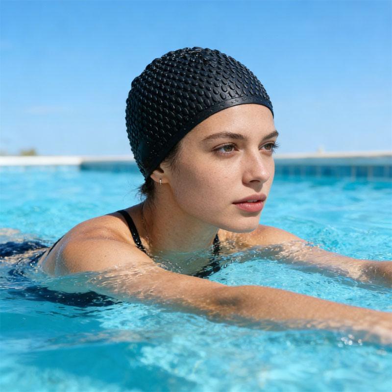Silicone Swimming Cap Fit For Adults Waterproof Ear-Protecting Comfortable High-Elasticity Water Swimming Cap Swim Caps Fit For Women