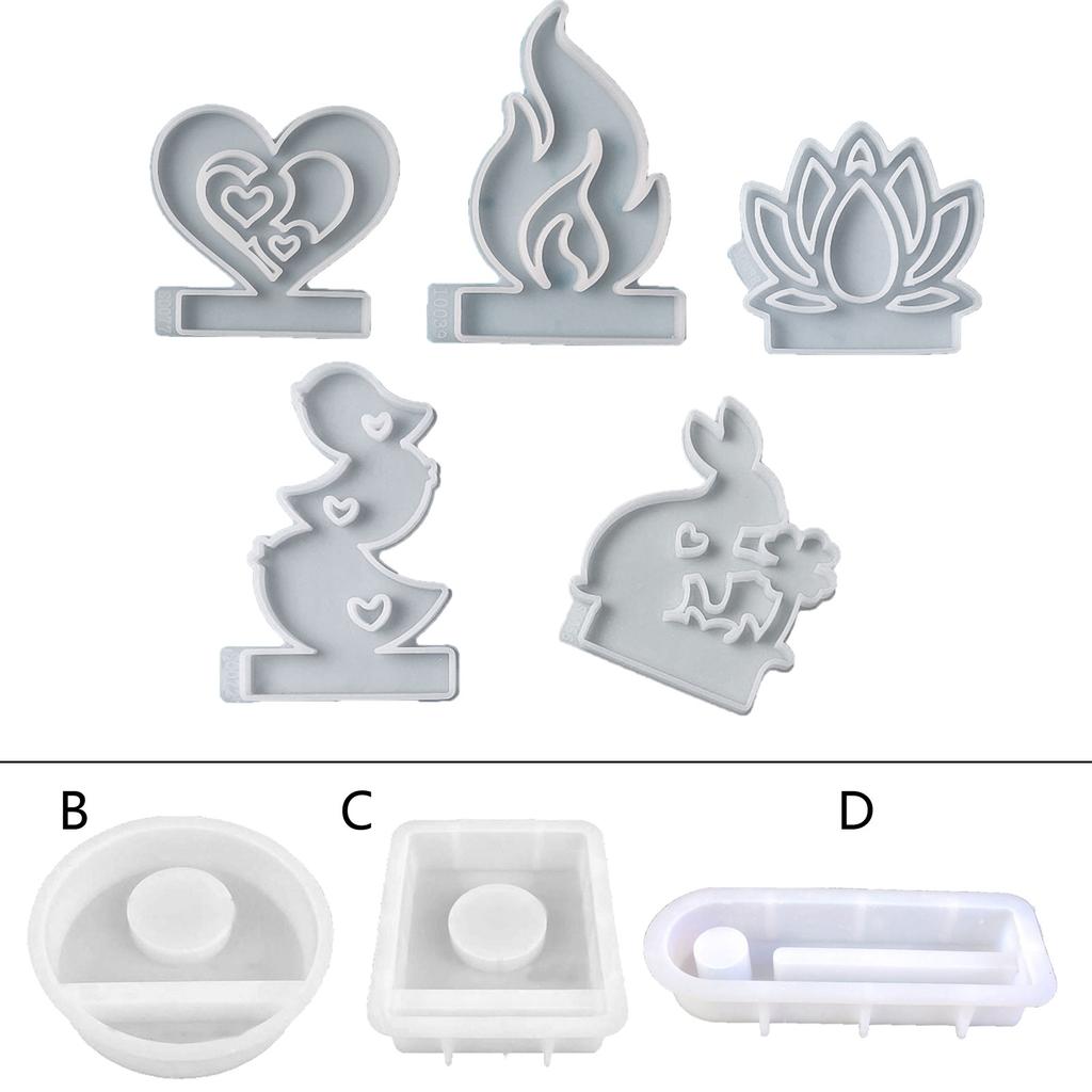 Heart Candle Holder Castings Molds Resins Moulds Bird Clay Molds DIY Rabbit Candlesticks Silicone Molds Home Decorations