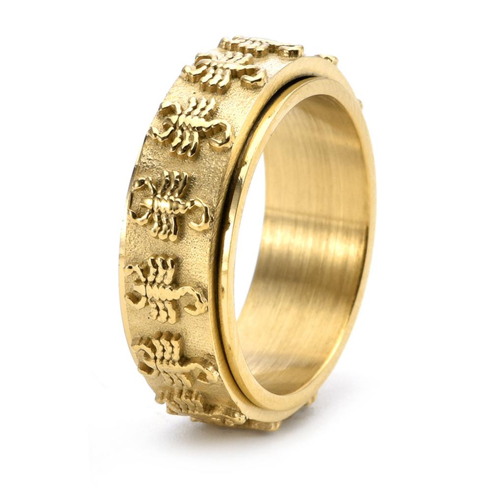 2025 Jewelry Rotatable Scorpion Ring Retro Men's Niche Stress Relieving Ring