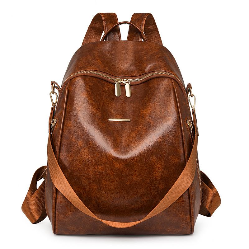 

Женский рюкзак ПУ большой емкости дорожный рюкзак коричневый