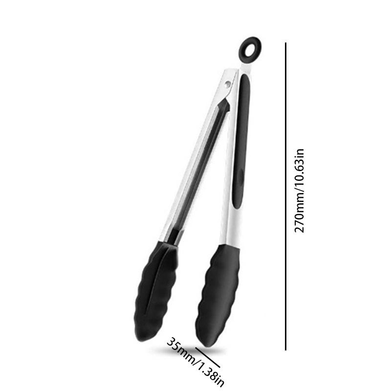 

7/9 дюймов в наличии, кухонный зажим для выпечки барбекю, стейк для жарки, силиконовый зажим для еды 9 inch чёрный