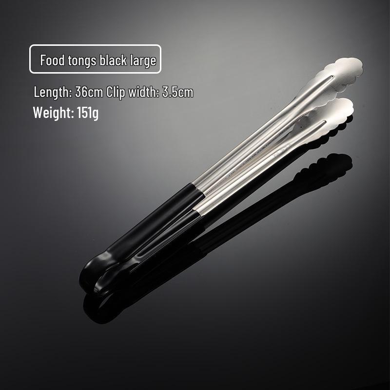 304 Stainless Steel Anti-Scald Silicone Food Tongs for Barbecue, Grilled Meat, Bread, and Baking