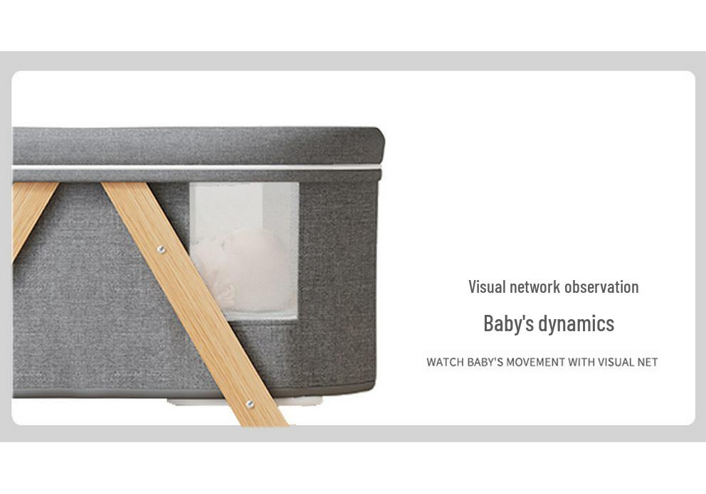 Portable Foldable Crib: Movable Baby Bed, Splicing Design for Newborns.