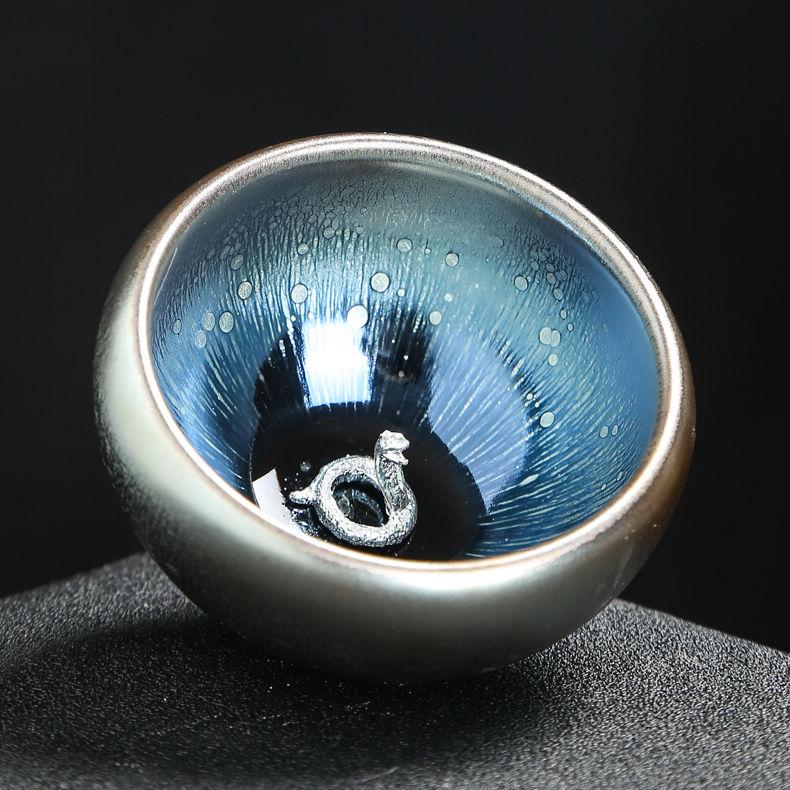 Chinese Jianzhan Teacup Creative 12 Zodiac Ceramic Tea Cup Stargazing Inlaid Animal Large Teacup