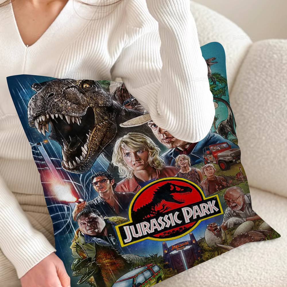 Federa per Cuscino Classica J-Jurassic Park Copricuscino Decorazione Federa Custodia per Cuscino Stampata Per Divano