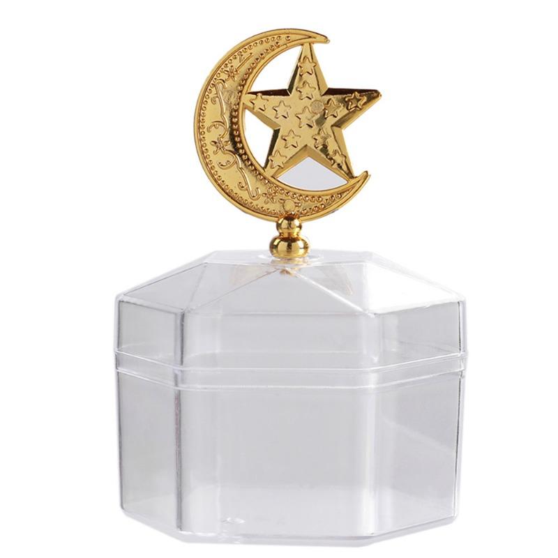 Wedding Candy Box Electroplated Gold Candy Box Transparent Hexagonal Packaging Box Plastic Box