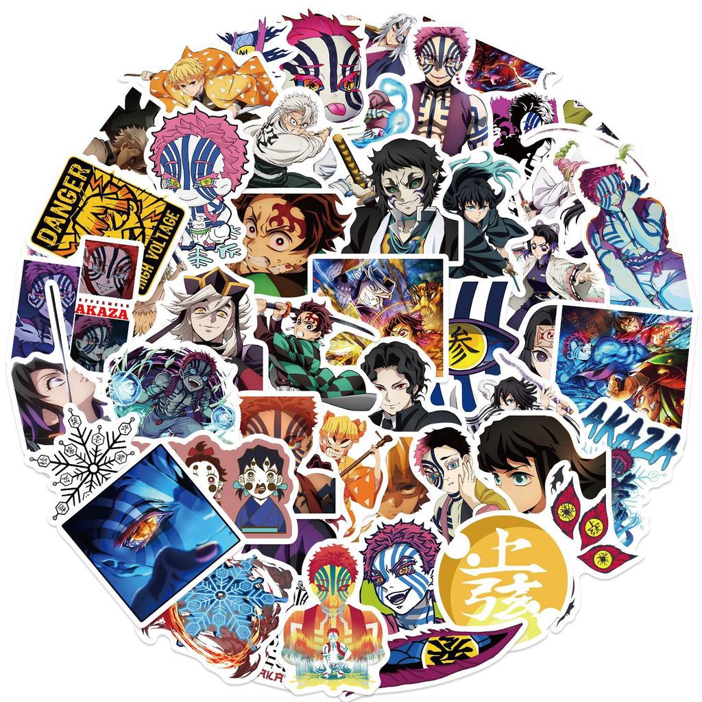 50/100/200/300PCS Anime Demon Slayer: Kimetsu No Yaiba Stickers Phone Laptop Guitar Notebook Suitcase Waterproof Sticker Decals