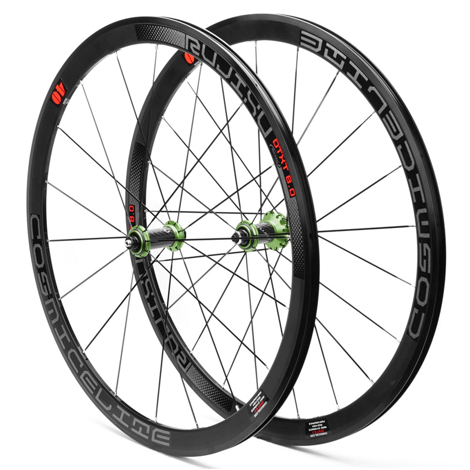 Országúti kerékpár kerékpár 700C szénszálas ultrakönnyű 120 decibel 40 mm/1,57 hüvelykes fényvisszaverő csíkos V/C fék zöld