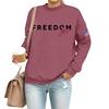 Women's Casual Fashion Round Neck Long Sleeve  Printed Sweatshirt