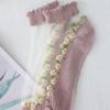 Summer Short Socks Made of Floral Glass Fiber for Women, Cute Ins Short Socks with Cotton Soles, Sweat-absorbing and Breathable Socks