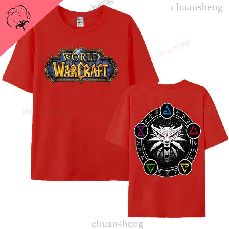 World of Warcraft Gaming T Shirt Hiphop Game Printed Tee Top Loose Comfort Clothing Summer Unisex Hot Sale Tees 100 Cotton