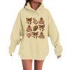 Women's Casual Fashion Comfortable Round Neck With Hood Long Sleeve Halloween Print Warm Sweatshirt