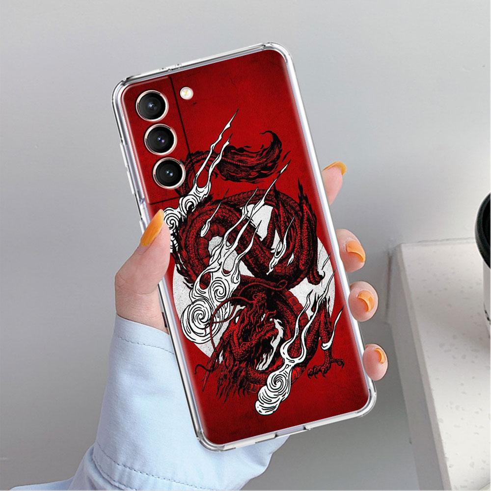 Animal Dragon Clear Case For Samsung Galaxy S22 S20 FE S21 S10 S9 Plus Note 20 Ultra 10 Lite Transparent Phone Shell