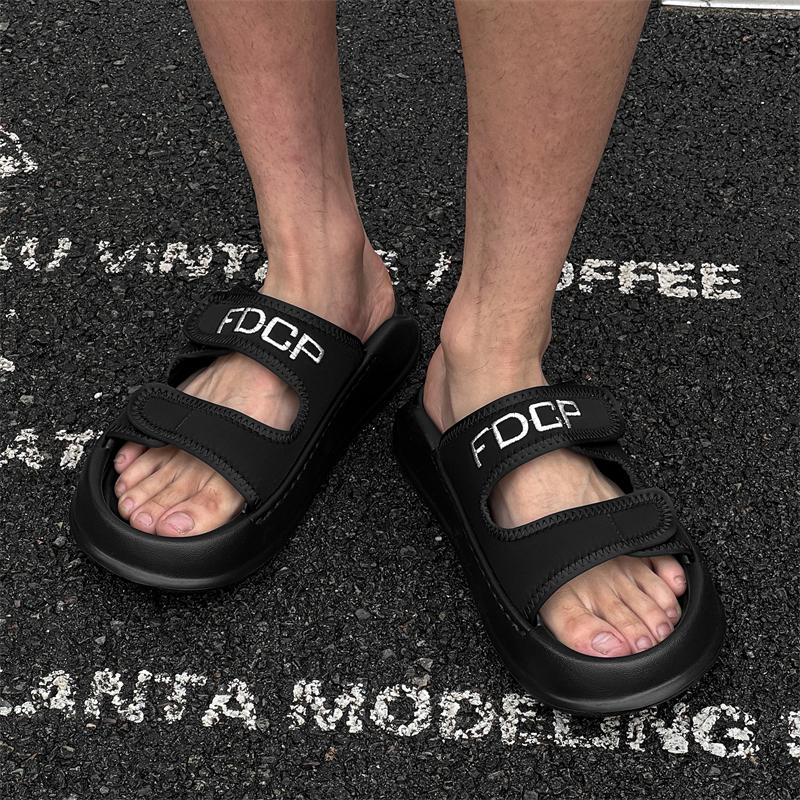 Fashion Indoor Outdoor All-match Sandals for Men 2025 New Men's PU Leather Slippers Mens Slip On Shoes Non-Slip Comfortable House Shoes