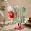 Flower-shaped Water Cup High Foot Glass Cups Ice Cream Cups Red Wine Glasses Goblet Drink Cups Juice Cup Drinkware Mugs Teacup