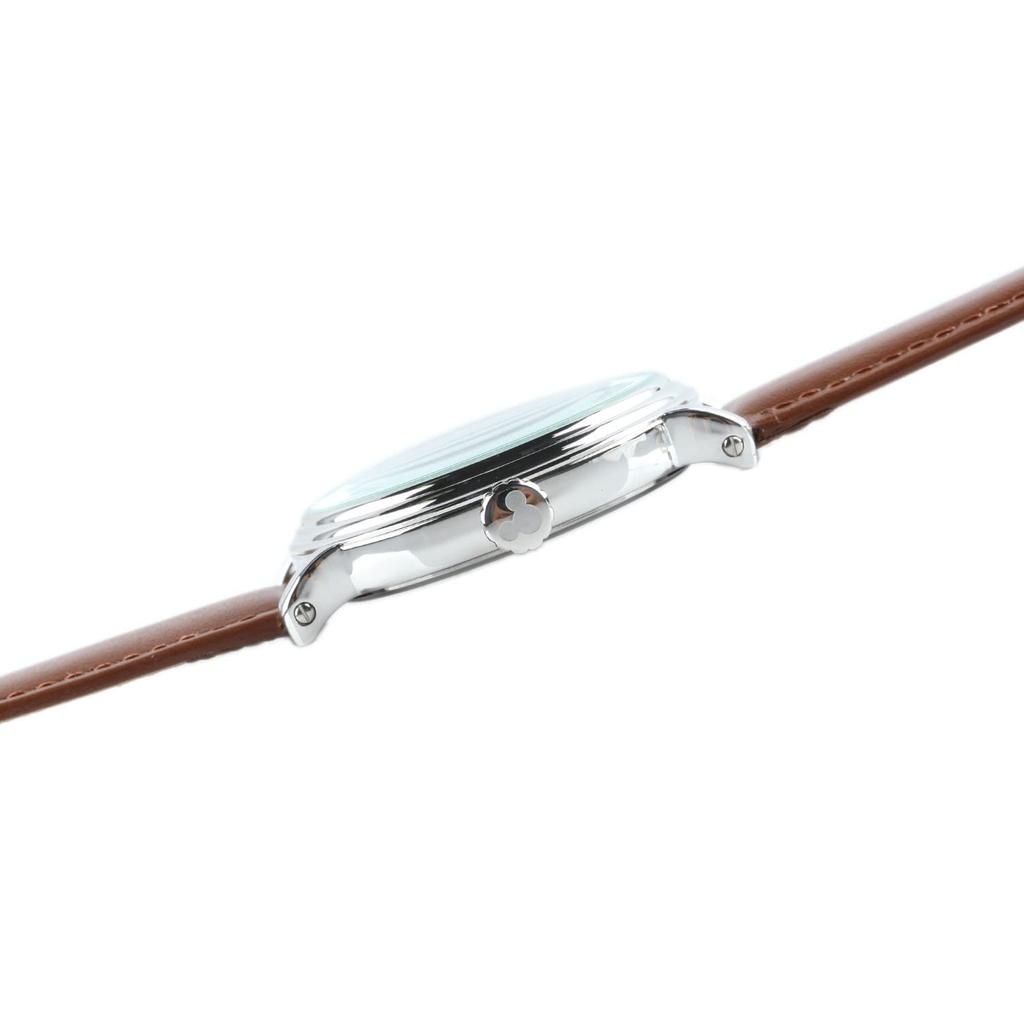 Disney Mickey Mouse Watch Black Band Brown Leather Men's