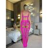 Sex underwear open crotch suspenders neck sexy perspective socks one-piece stockings women's hollow fishing net one-piece mesh