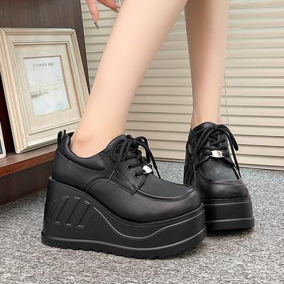 Moda 10CM Tamanho Grande 42 Design Preto Feminino Gótico Plataforma Moda Cosplay Saltos Plataforma Sapatos Tênis de Rua Mulher
