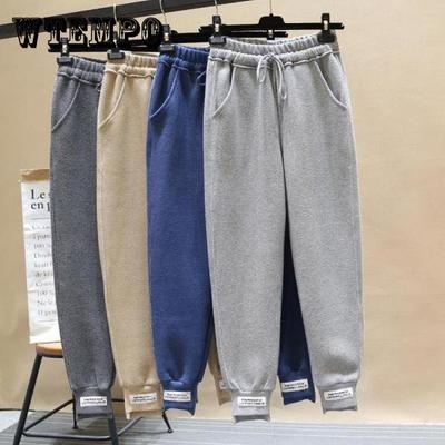 Jogginghose Damenhose Lose Harlan Hose Plüsch Leggings Freizeithose