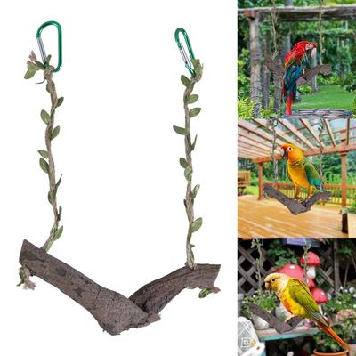 Papagei-Ständer, Schaukelspielzeug, Holz-Sitzstange, bissfest, Puzzle, Fitness, Vogel-Sitzstange, Ständer, Stockhalter für Unzertrennliche, Nymphensittiche