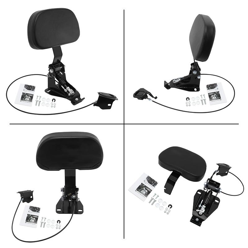 Black Motorcycle Driver Rider Front Backrest Mounting Kit For Harley Touring CVO Street Glide Road King Classic 2009-2026