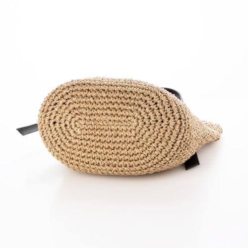 Kash Kash Hand-Knitted Tote Bag with Dot Embroidered Handles, 10-00-02770, Women's, Black