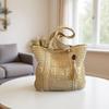 Large Capacity Handbag French Style Woven Shoulder Bag Fashion Retro Tote Bag  Ladies Summer Beach Holiday Bag Women Gifts