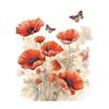 Toilet Sticker Removable Self-adhesive Waterproof PVC Living Room Bathroom Wall Art Floral Toilet Lid Decoration