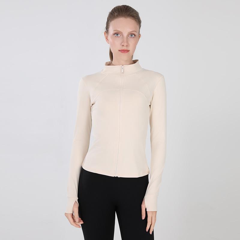 Women's Slim Fit Stand Collar Fitness Jacket and Yoga Pants Set for Autumn/Winter