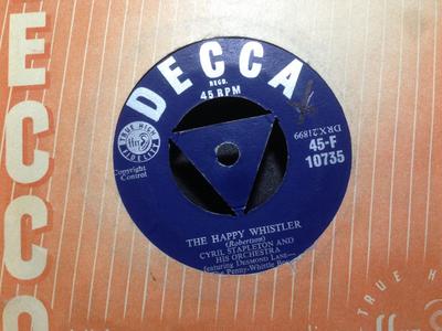 7inch Record CYRIL STAPLETON & HIS ORCHESTRA - The Happy Whistler / Tiger Tango 45F10735 Decca 1956 UK Jazz Used