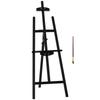 Easel Wood 134.5 Cm High, Wooden Easel for Canvases Up To 108 Cm, Field Easel, Studio Easel for Painting, Sketching, Wedding, Exhibition, Black